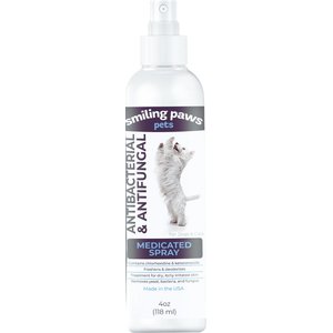 Smiling Paws Pets Antibacterial & Antifungal Medicated Dog & Cat Spray, 4-fl oz bottle