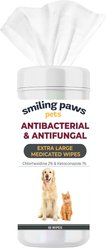 Smiling Paws Pets Antibacterial & Antifungal Medicated Dog & Cat Wipes, 60 count slide 1 of 5