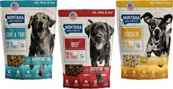 Montana Dog Food Co Grain-Free Freeze-Dried Variety Pack: Beef, Chicken, and Surf & Turf, 16-oz bag bundle of 3
