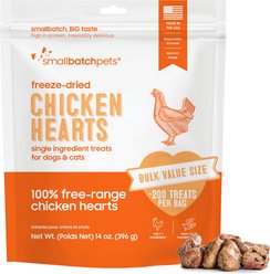 Smallbatch Pets Chicken Hearts Grain-Free Freeze-Dried Dog & Cat Treats, 14-oz bag slide 1 of 7
