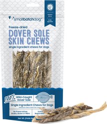 Smallbatch Pets Dover Sole Fish Skin Chews Wild-Caught Freeze-Dried Dog Chews, 1.5-oz bag