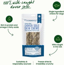 Smallbatch Pets Dover Sole Fish Skin Chews Wild-Caught Freeze-Dried Dog Chews, 1.5-oz bag slide 2 of 6
