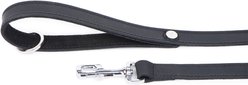 myfamily Ginevra Dog Leash with Chrome Finish, Black, 4-ft long, 1-in wide