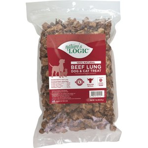 Nature's Logic 100% Natural Beef Lung Dehydrated Dog & Cat Treats, 1-lb bag