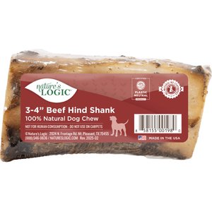 Nature's Logic 100% Natural 3-4" Center Cut Hind Shank Bone, Dog Chew Treat, 1 count
