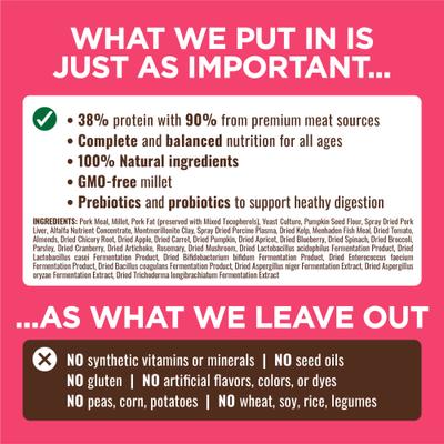 Show full view: Nature's Logic 100% Natural Canine Pork Meal Feast All Life Stages Dry Dog Food, 25-lb bag slide 5 of 11