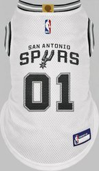 Pets First NBA Dog Road Jersey, White, Medium, San Antonio Spurs