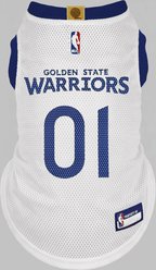 Pets First NBA Dog Road Jersey, White, X-Small, Golden State Warriors