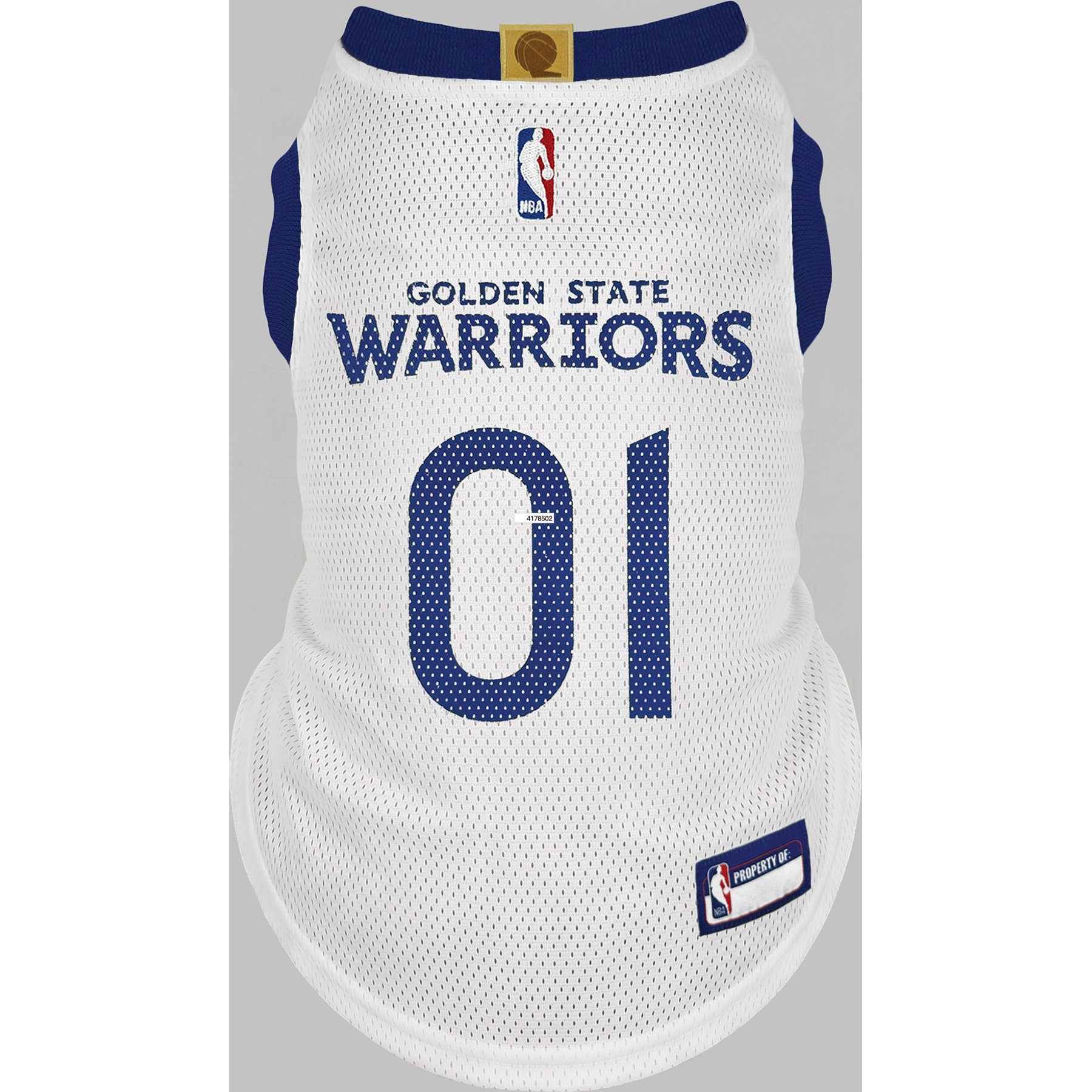 Pets First NBA Dog Road Jersey, White, Medium, Golden State Warriors