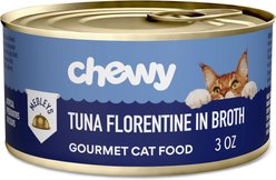 Chewy Made Medleys Tuna Florentine in Broth Wet Cat Food, 3-oz can, case of 6