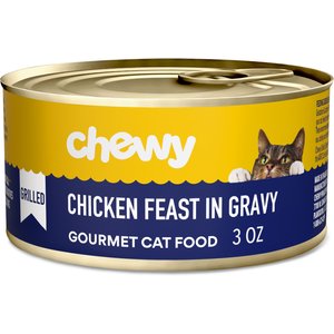 Chewy Made Grilled Chicken Feast in Gravy Canned Wet Cat Food, 3-oz can, case of 24