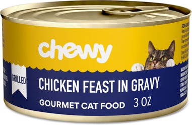 Chewy Made Grilled Chicken Feast in Gravy Canned Wet Cat Food, 3-oz can, case of 24