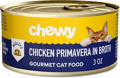 Chewy Made Medleys Chicken Primavera in Broth Wet Cat Food, 3-oz can, case of 24