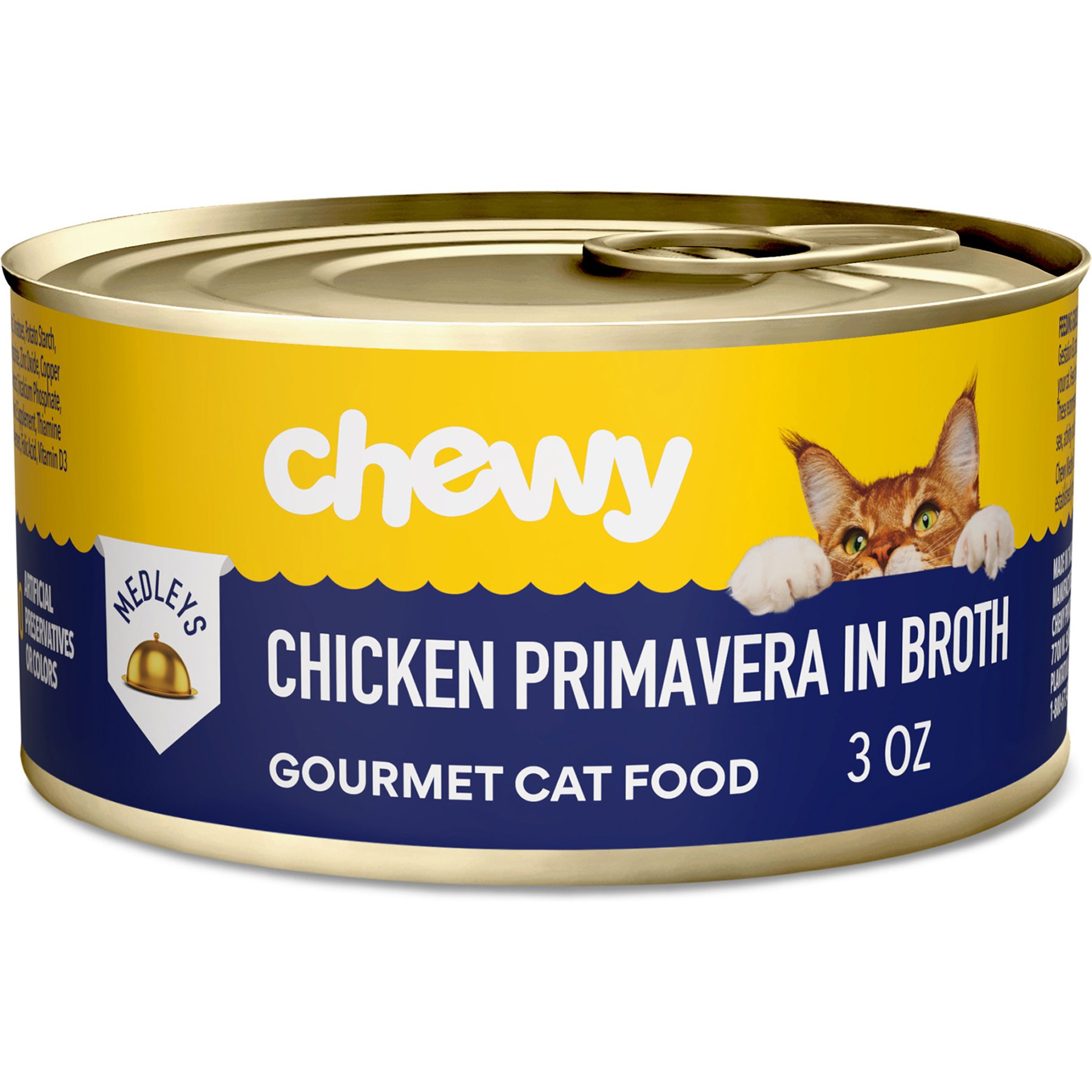 Chewy Made Medleys Chicken Primavera in Broth Wet Cat Food, 3-oz can, case of 6
