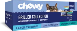 Chewy Made Grilled Seafood Feast Variety Pack Canned Wet Cat Food, 3-oz can, case of 12
