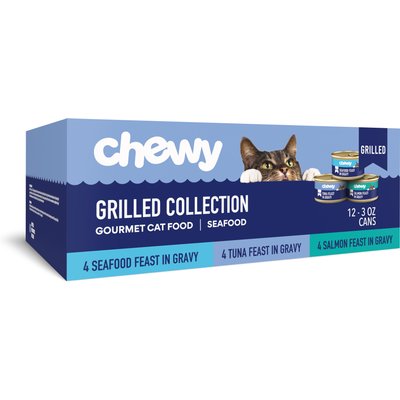 Chewy Made Chewy Made Grilled Seafood Feast Variety Pack Canned Wet Cat Food, 3-oz can, case of 12