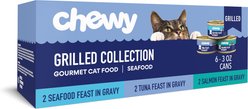 Chewy Made Grilled Seafood Feast Variety Pack Canned Wet Cat Food, 3-oz can, case of 6