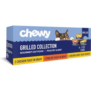 Chewy Made Grilled Poultry & Beef Feast Variety Pack Canned Wet Cat Food, 3-oz can, case of 6