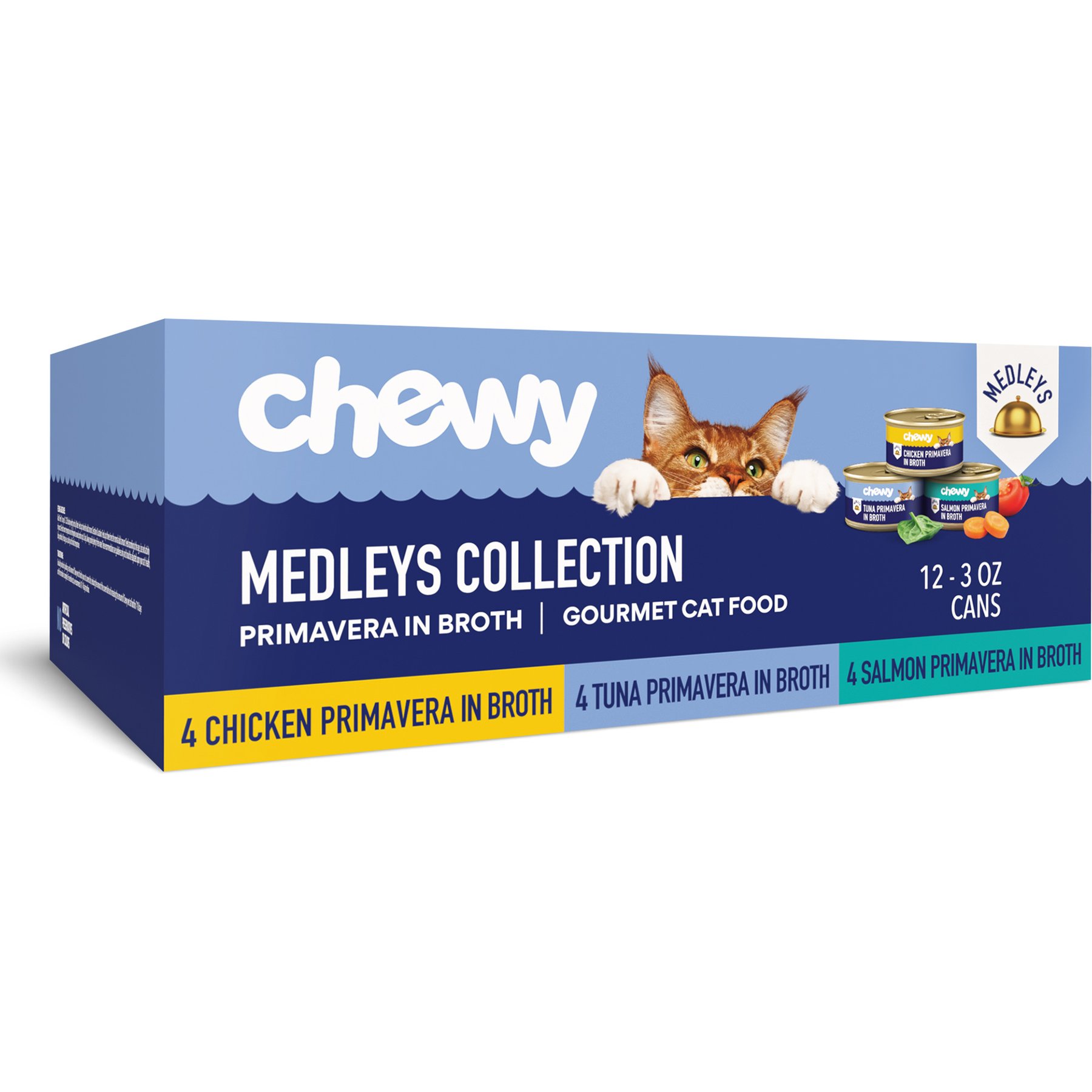 Chewy Made Medleys Primavera Variety Pack Canned Wet Cat Food, 3-oz can, case of 12