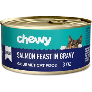 Chewy Made Grilled Salmon Feast in Gravy Canned Wet Cat Food, 3-oz can, case of 24