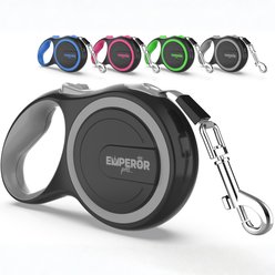 Emperor Pets Classic Collection Heavy Duty Anti-Slip Grip Reflective Retractable Dog Leash, Grey, Large: 26-ft long, 1/2-in wide