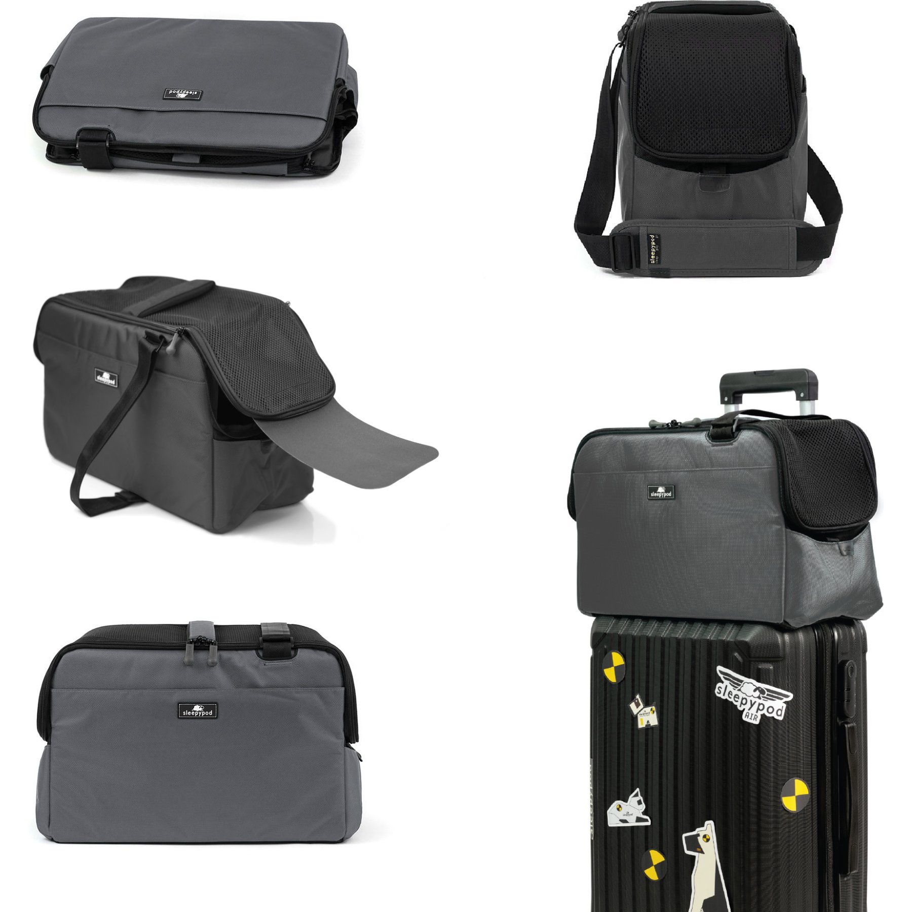 Sleepypod Atom Bag Dog Carrier, Charcoal Grey