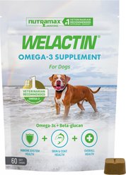 Nutramax Welactin Daily Omega-3 Soft Chews Skin & Coat Supplement for Dogs, 60 count