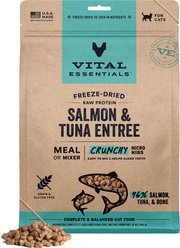 Vital Essentials Micro Nibs Raw Salmon & Tuna Entree Freeze-Dried Cat Food, 12-oz bag