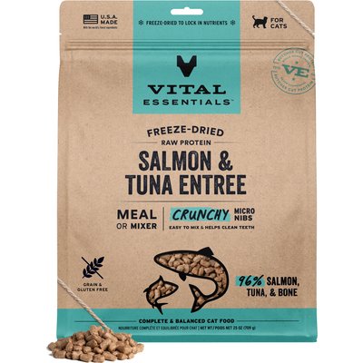 Vital Essentials Vital Essentials Micro Nibs Raw Salmon & Tuna Entree Freeze-Dried Cat Food, 25-oz bag