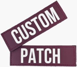 Dog Friendly Co. Personalized Dog Harness Patch, Premium Burgundy, Regular