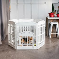 IRIS 6-Panel Non-Skid Plastic Dog Exercise Playpen with Door, Large: 34-in, White slide 2 of 8