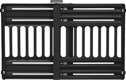 IRIS Adjustable Plastic Pressure Mounted Dog Gate, Gray/Black, Medium