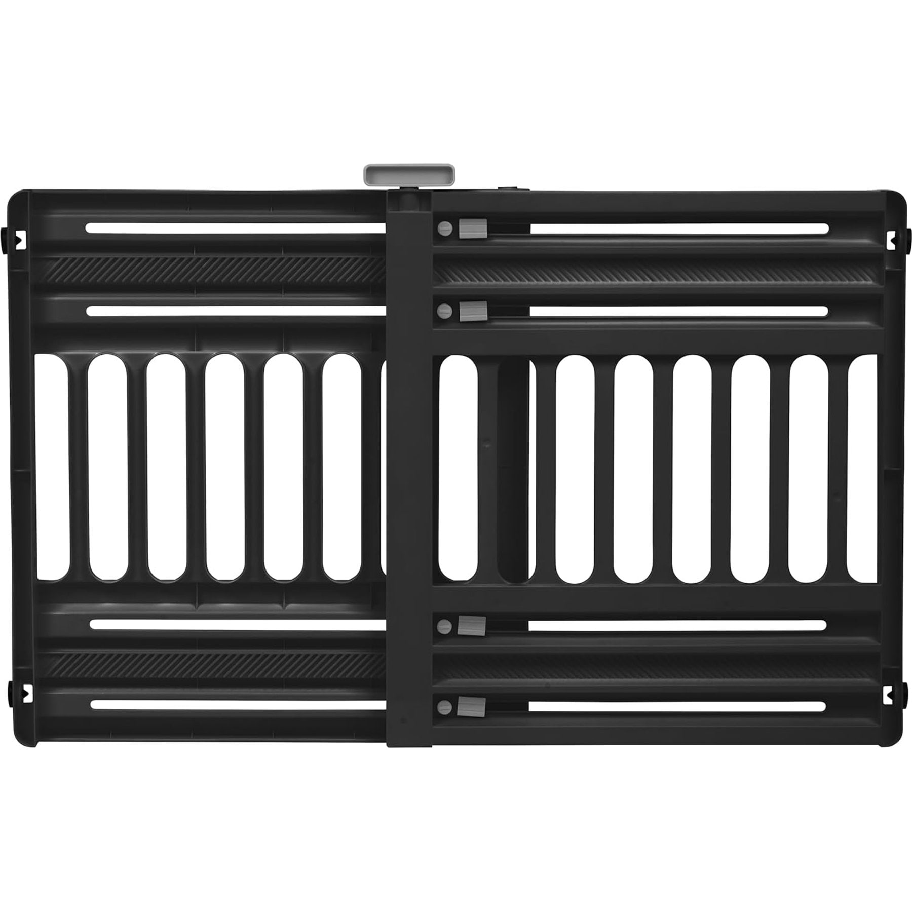 IRIS Adjustable Plastic Pressure Mounted Dog Gate, Gray/Black, Medium
