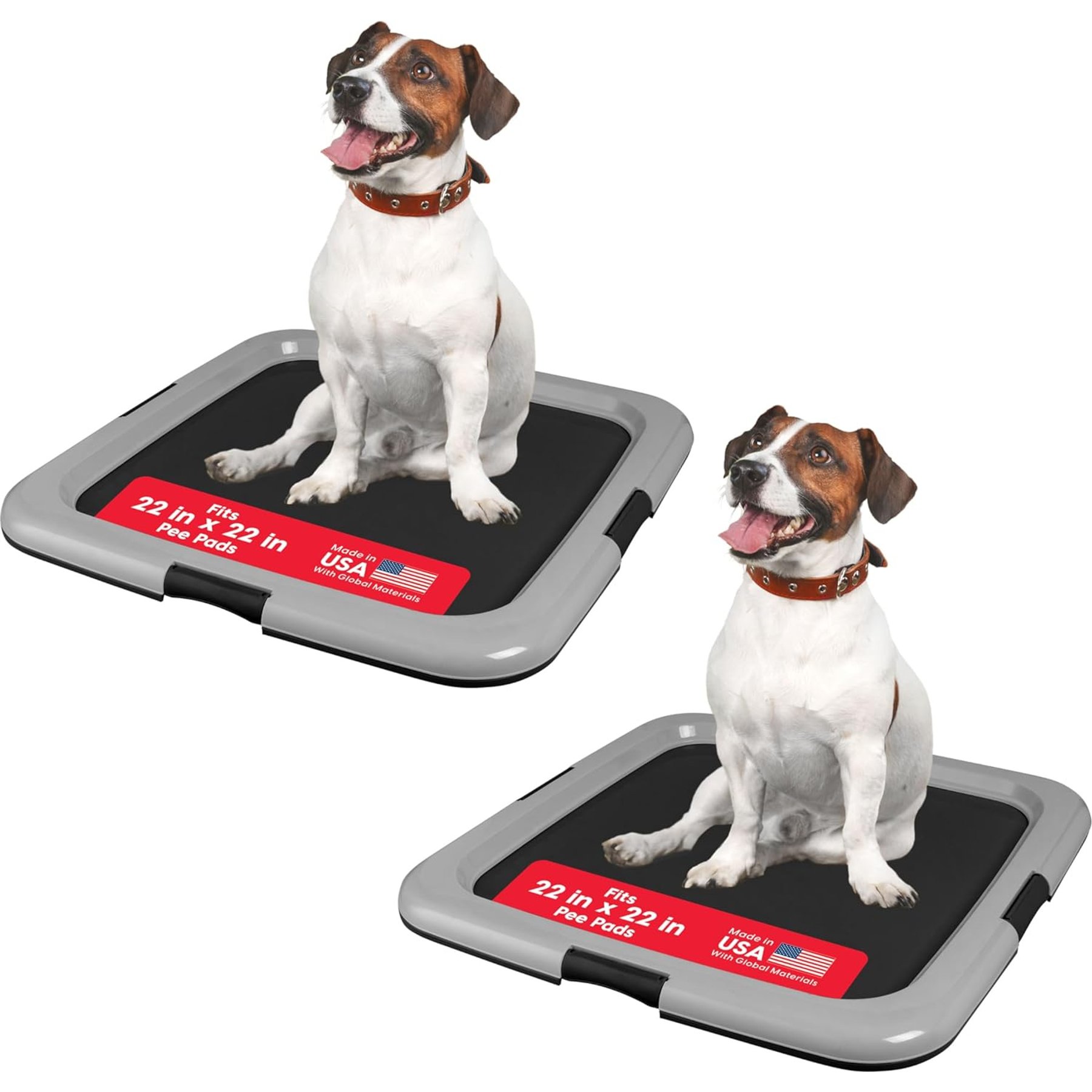 IRIS Non-skid Plastic Training Dog Potty Pad Holder, Gray, Large: 22 x 22-in, 2 count