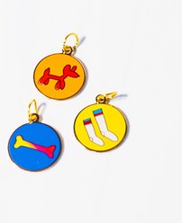 Oh My Millie Playful Embellishment Dog ID Tag Accessory Charm Set, Blue/Yellow/Orange slide 1 of 3