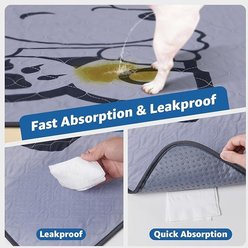 Oiyeefo Washable Reusable Whelping Mat with Absorbent Layer Waterproof Non-Slip Pheromones Dog Pee Pads, Gray, 48 x 60-in, 2 count slide 2 of 7