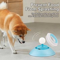 Newget Boredom Relief & Dental Care Interactive Treat Toy Thermoplastic Rubber Dog Bowl Slow Feeder, Blue, Small slide 2 of 7