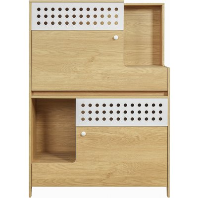 Cesicia Cesicia 2-in-1 Furniture House Cat Litter Box Enclosure with Storage & Side Table, Natural