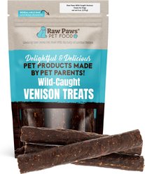 Raw Paws Wild-Caught Venison Dog Treats, 6-oz bag