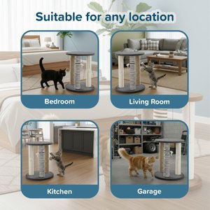 Pet Adobe 19.25-in Polyester Cat Scratching Post with Toys, Gray