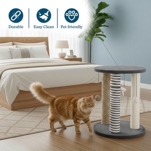Pet Adobe 19.25-in Polyester Cat Scratching Post with Toys, Gray