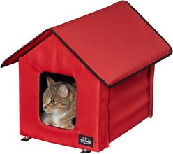 Pet Adobe Heated Cat House, Red