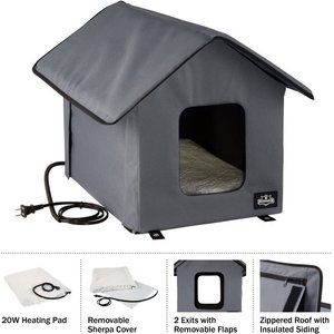 Pet Adobe Heated Cat House, Gray