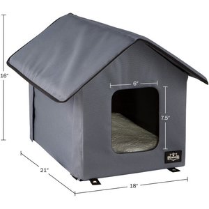 Pet Adobe Heated Cat House, Gray