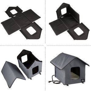 Pet Adobe Heated Cat House, Gray