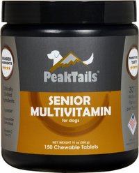 PeakTails Senior Multivitamin Tablet Supplement for Dogs, 150 count