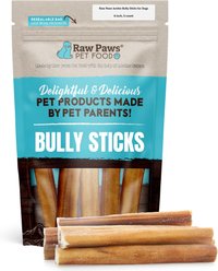 Raw Paws 6-inch Jumbo Bully Sticks Dog Treats, 5 count