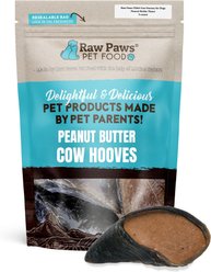 Raw Paws Filled Cow Hooves Peanut Butter Flavor Dog Chews, 5 count
