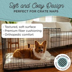 Best Friends by Sheri Herringbone Pattern Comfy Crate Sleeper Mat Plush Low-Pile Orthopedic Pillow Dog Bed, Oyster, 36 x 24-in slide 2 of 6
