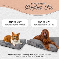 Best Friends by Sheri Dura-Tuff Durable, Chew-Resistant & Orthopedic Pillow Dog Bed with Water-Resistant Base, Shredded Foam & Plush Polyfill, Gray, 36 x 27-in slide 2 of 7